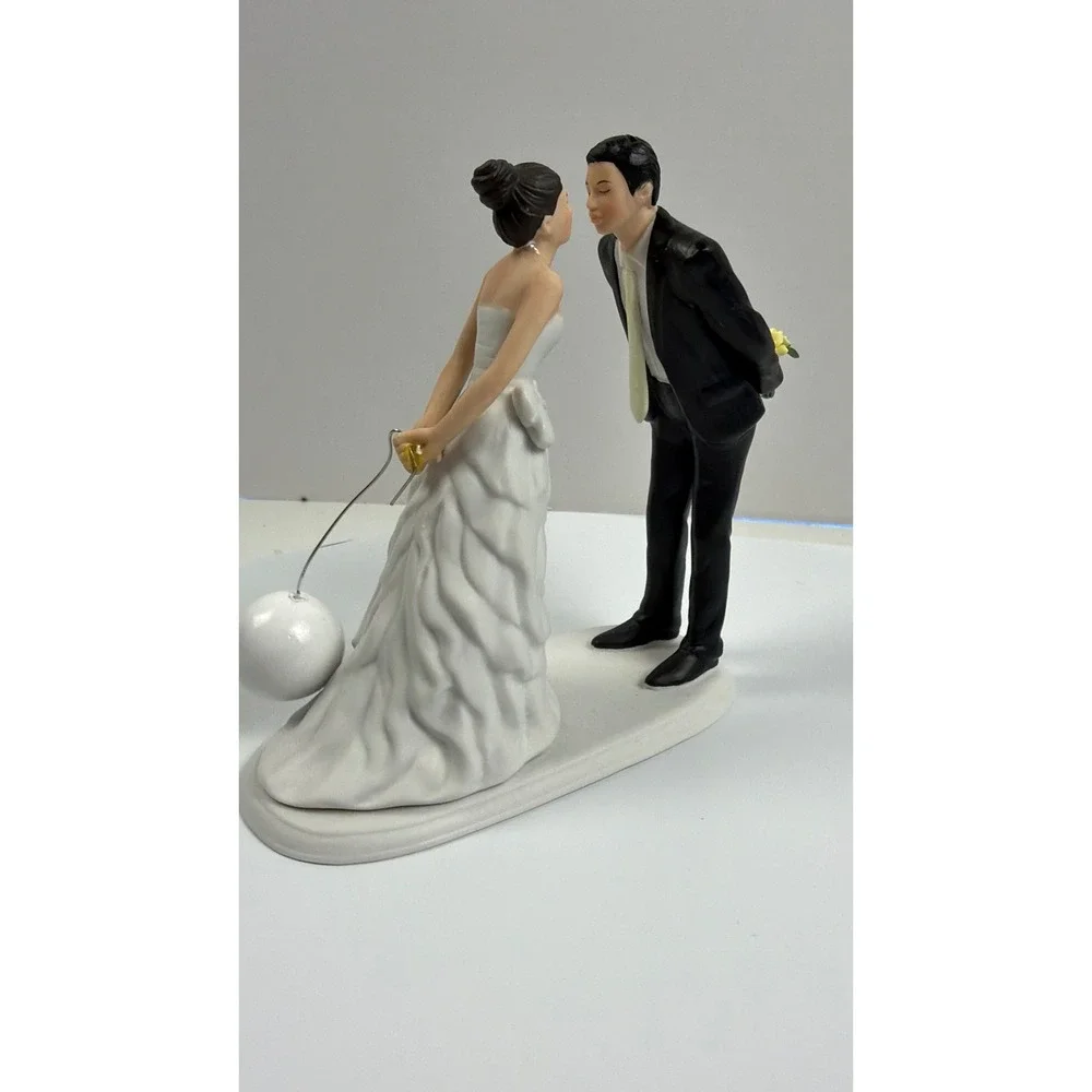 Weddingstar Ball and Chain Funny Wedding Cake Topper Porcelain Figurine Rare